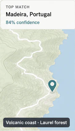 Candidate map result for terrain clue location analysis