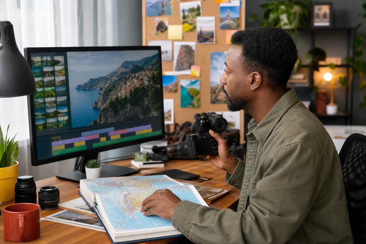 Creator researching a photo location