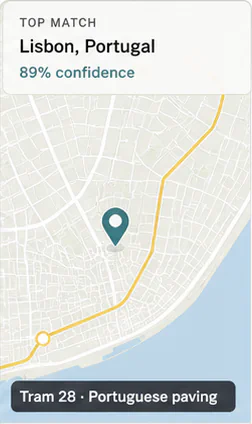 Candidate map result for transit clue location analysis
