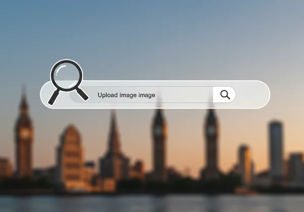 Search engine interface for reverse image search upload.