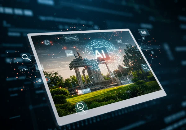 AI analyzing a photo for visual clues to find its location