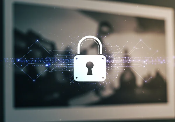 Lock icon over a photo, representing privacy and data removal