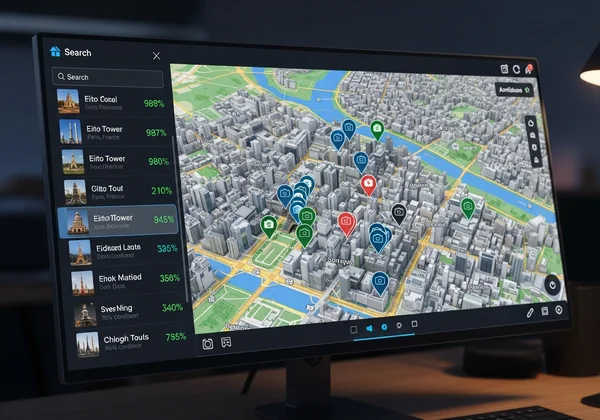 Interactive map showing geotagged photos